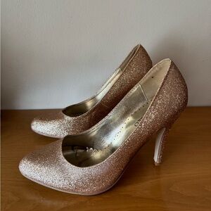 Modcloth Gold Glitter Heels